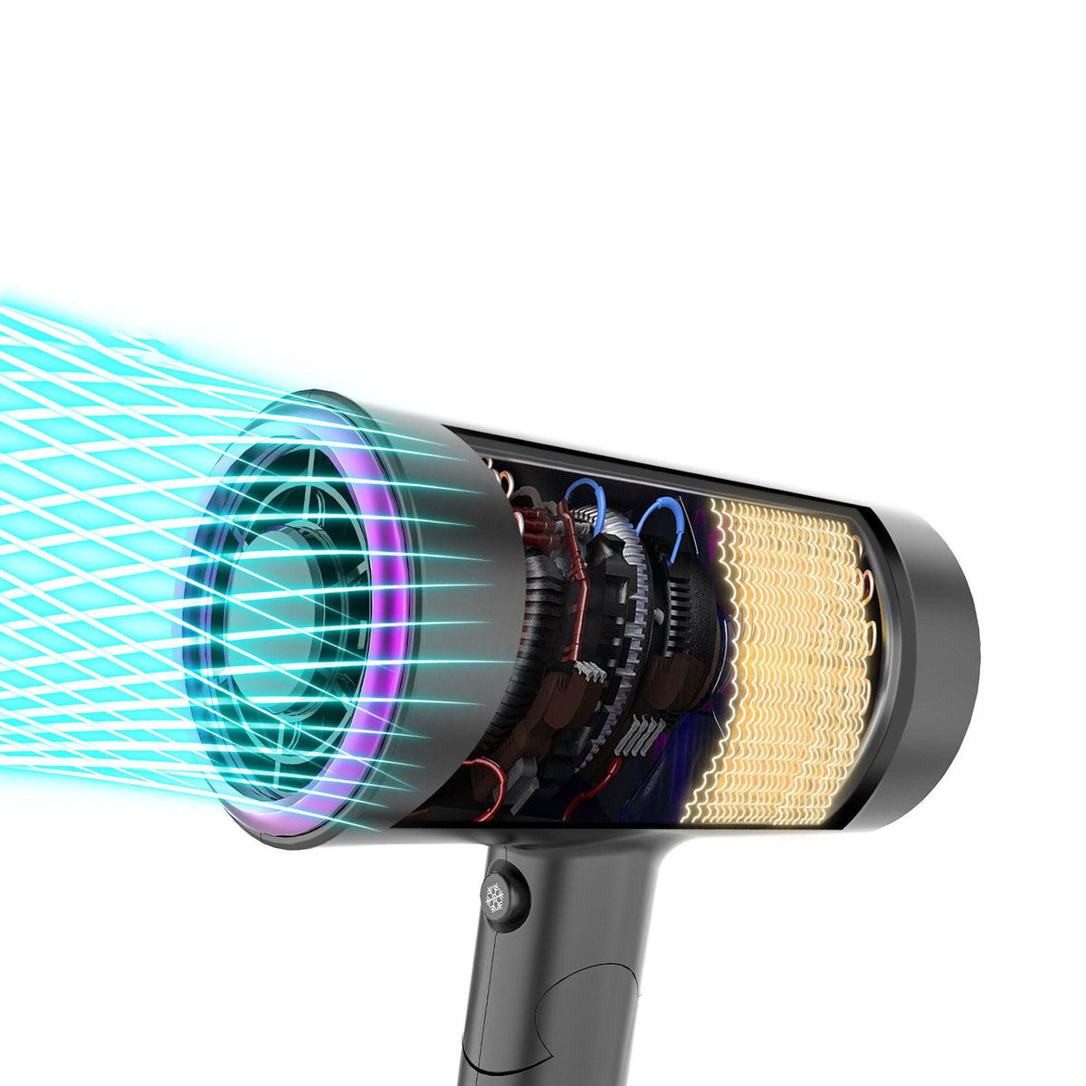 Ionic Hair Dryer — Foldable 1800W Blow Dryer with 5