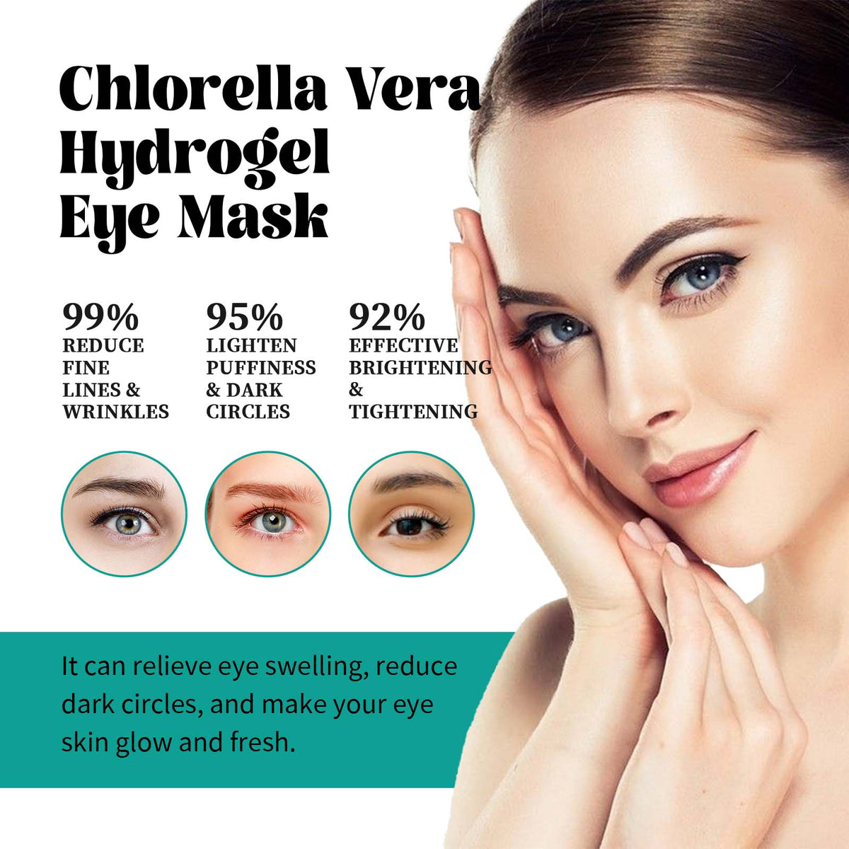 Chlorella Hydrogel Eye Mask - 60 Patches for Dark Circles