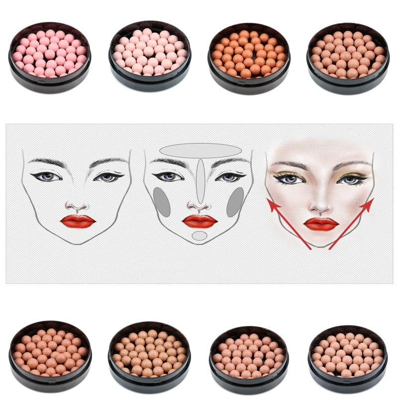3-in-1 Makeup Blush Compact for Cheeks, Eyes & Contour