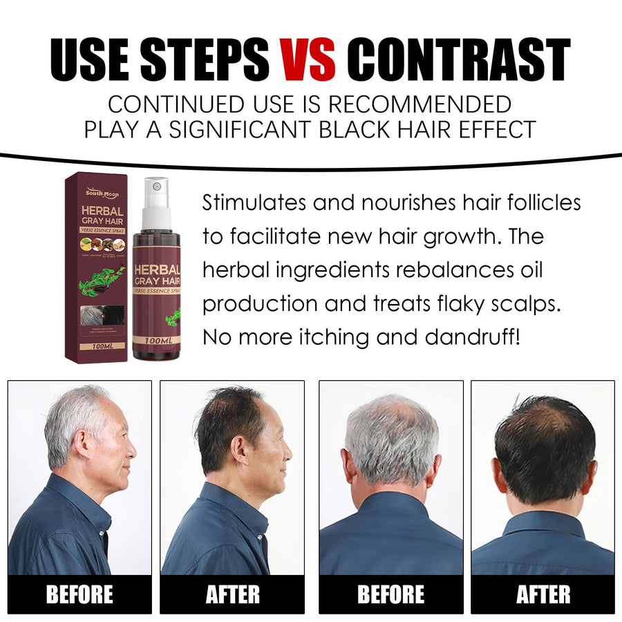 Herbal Gray Hair Essence Spray for Natural-Looking Color