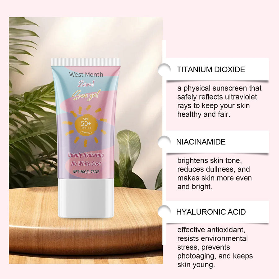 SPF 50+ Sun Gel Moisturizer With No White Cast