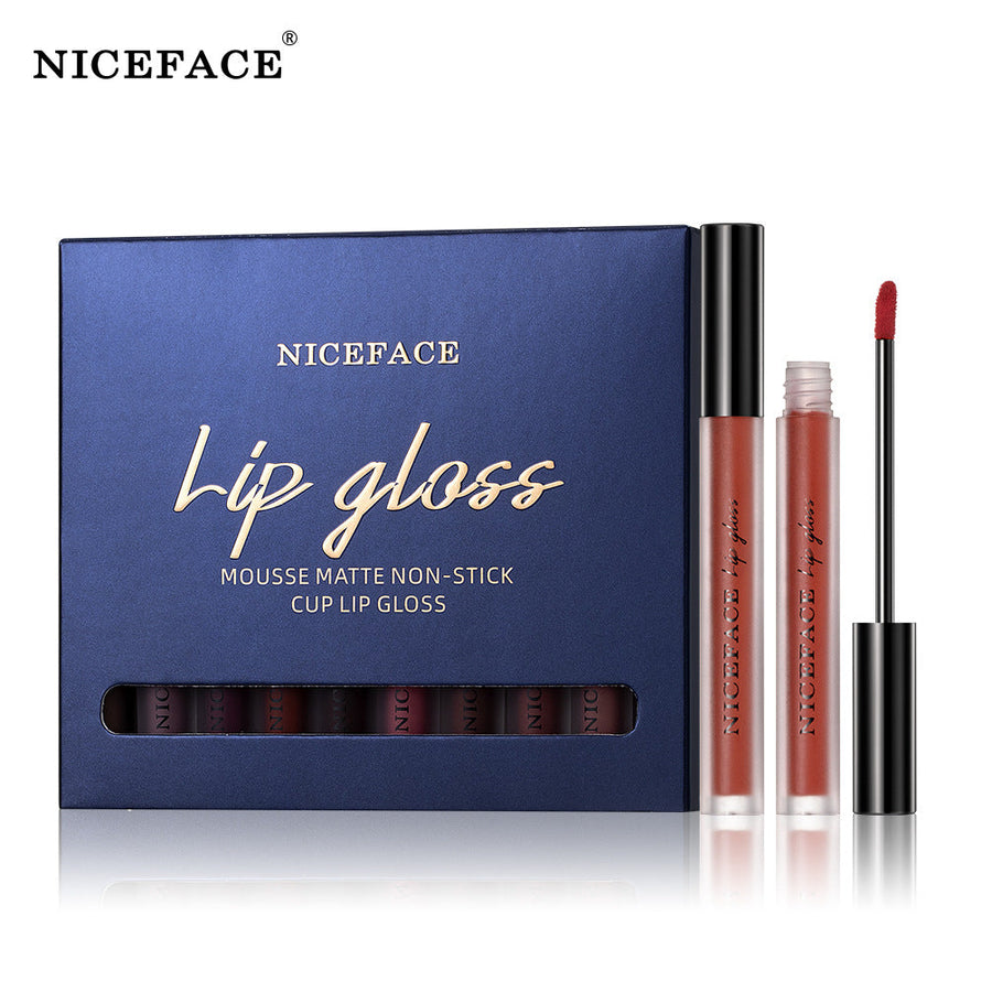 10-Color Matte Lip Glaze Set With Soft Mousse Finish