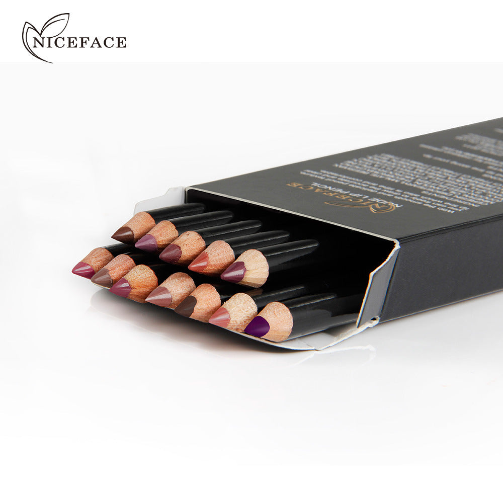 Nude Lip Liner Set – 12 Shades for Precise Definition