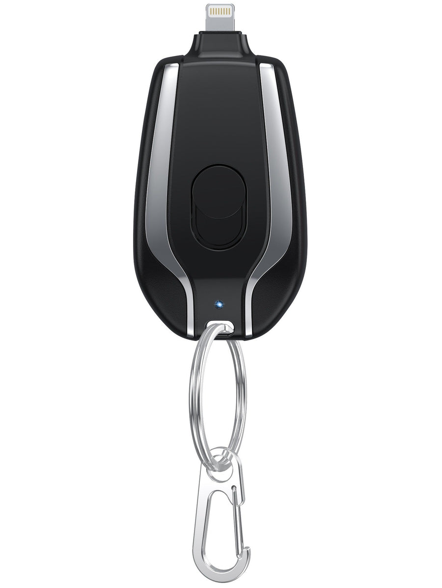 Keychain Power Bank — 1500mAh Backup with USB-C & Lightning