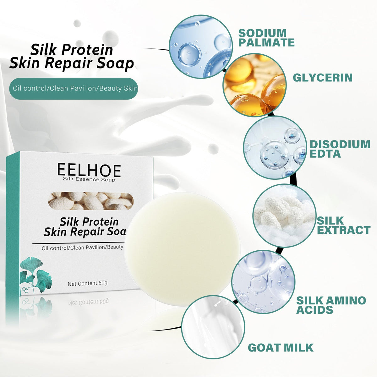 Silk Protein Goat Milk Soap for Oily Skin & Pores