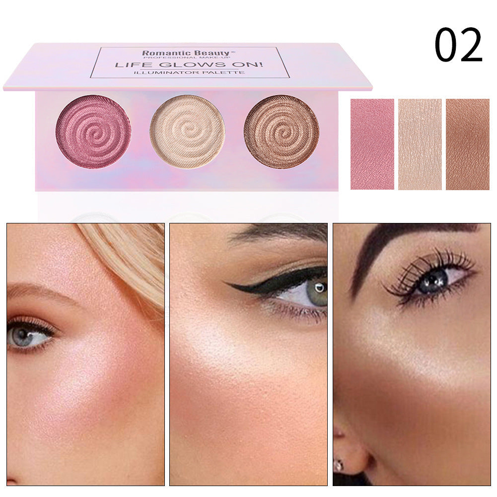 Baked Powder Highlighter Palette for Reflective Glow