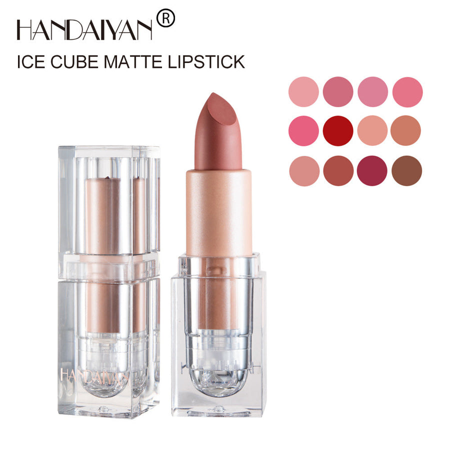 Ice Cube Matte Lipstick Set: Wearable Nude-to-Red Shades