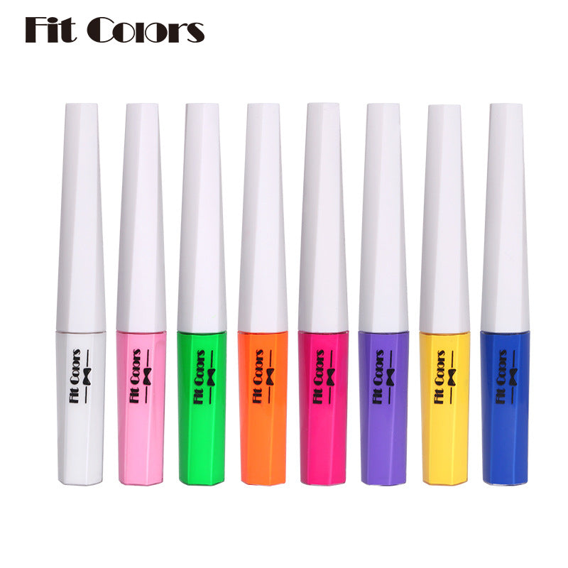 Fluorescent Liquid Eyeliner Set, 8 Vivid Colors Waterproof