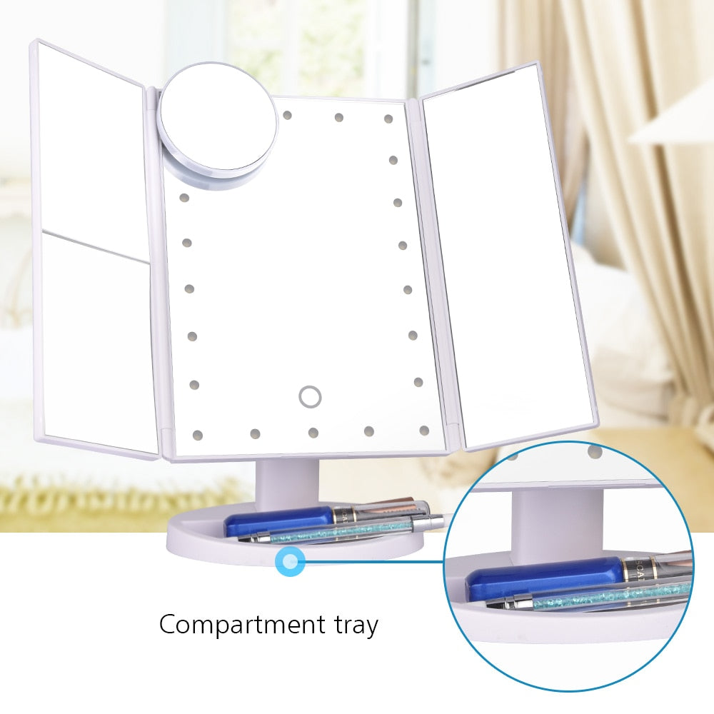 LED Makeup Mirror with 22 Lights & 10X Magnification