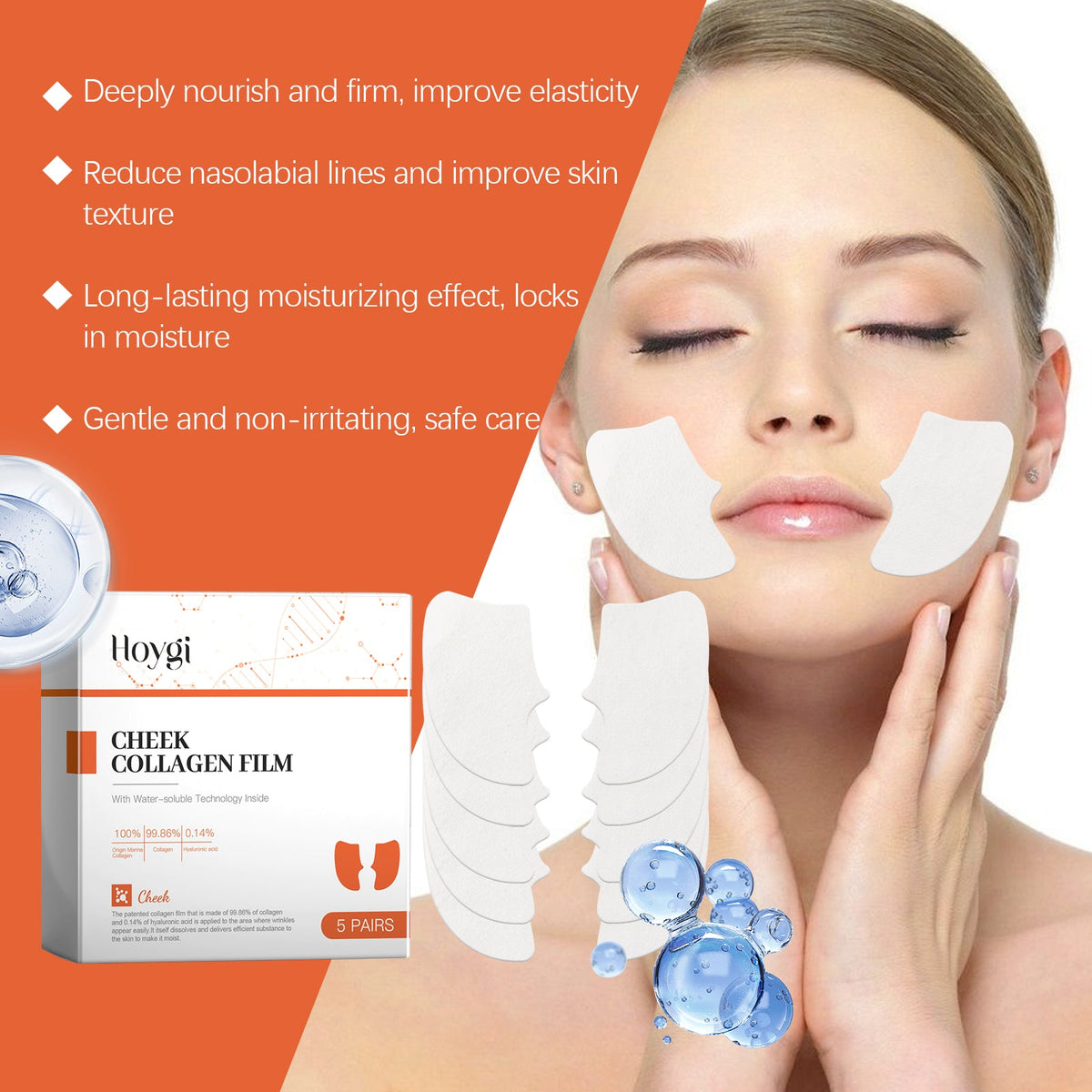 Hydrolyzed Collagen Patch for Cheek Wrinkles & Hydration