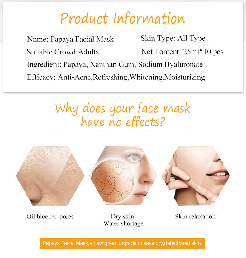 Papaya Essence Sheet Masks for Hydrated, Fresh Skin