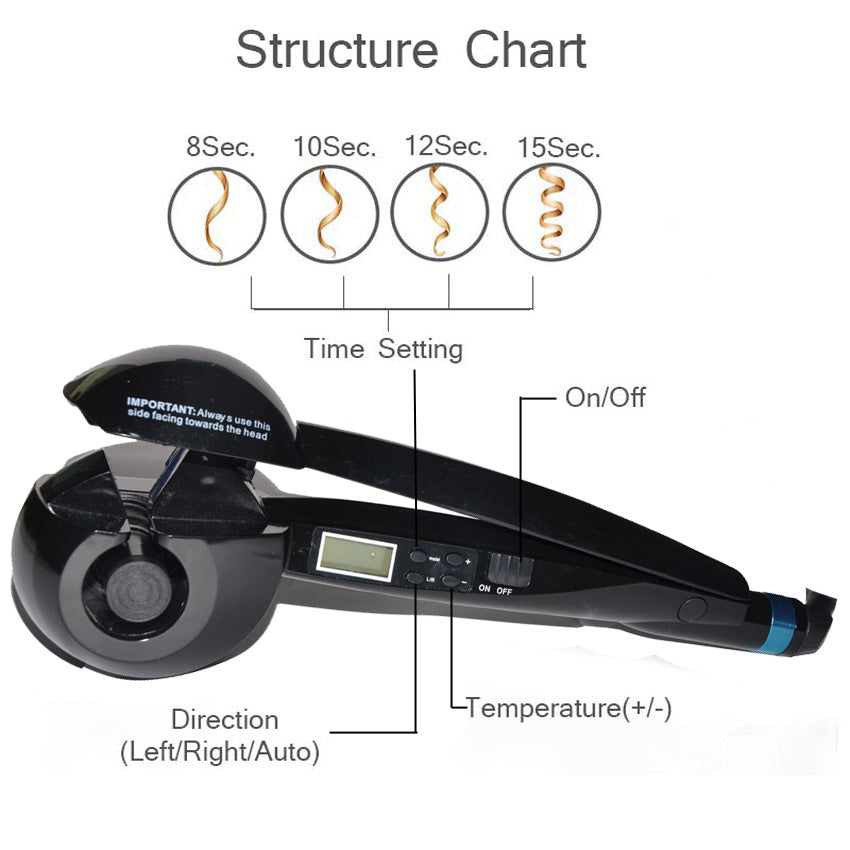 Automatic Hair Curler with LCD — Effortless Salon-Quality