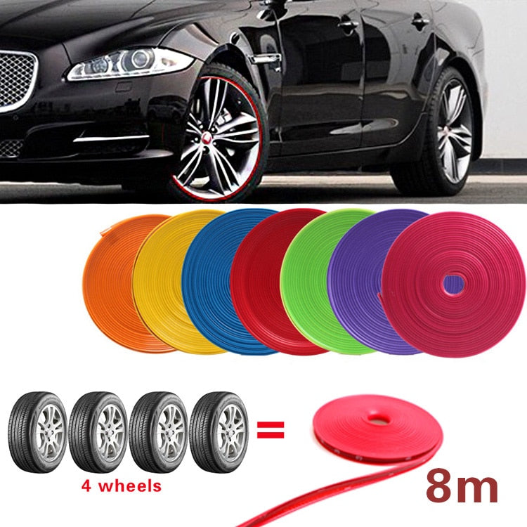 Wheel Rim Protector Strip — Covers All 4 Wheels in 7