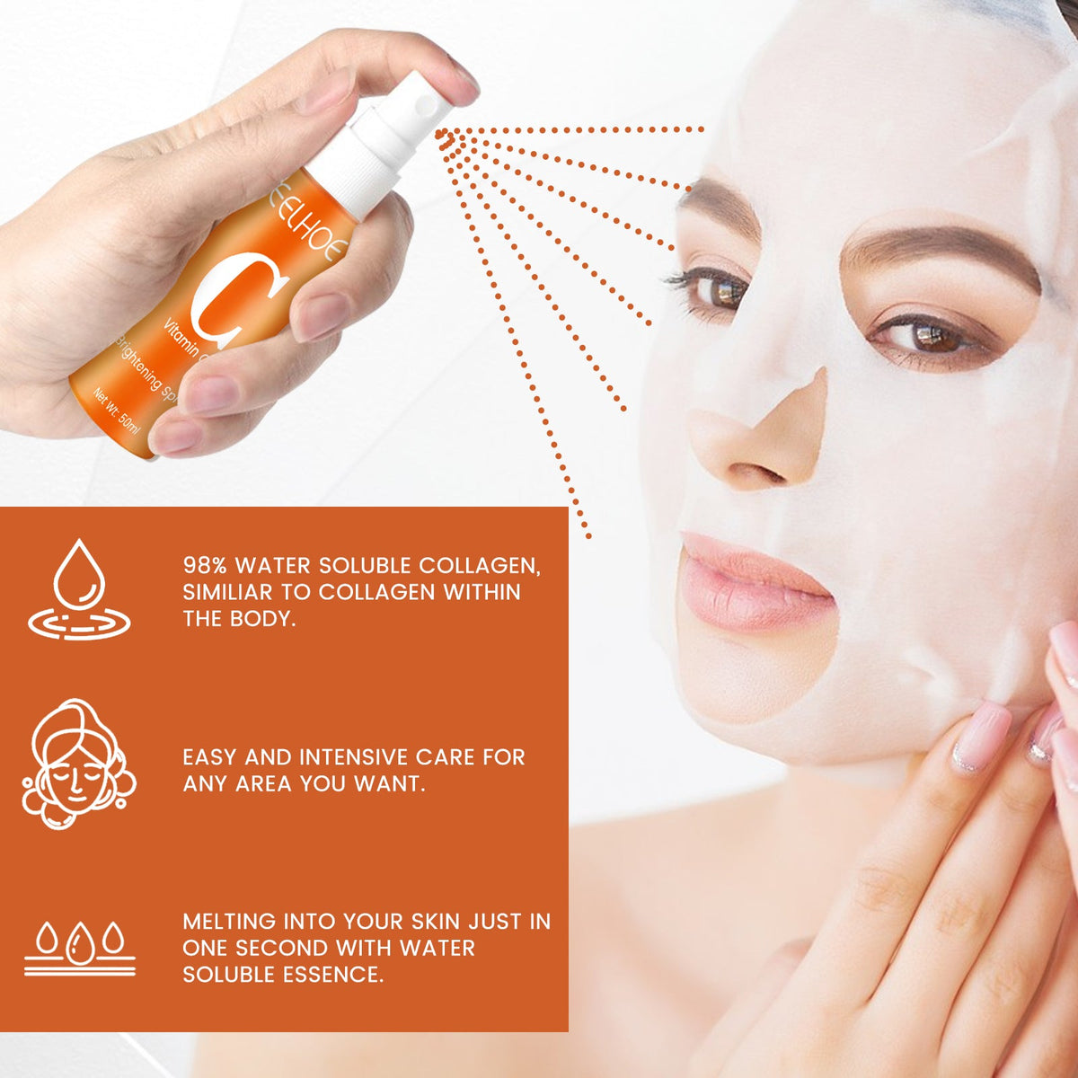 Collagen Sheet Mask & Vitamin C Spray Anti-Aging Set