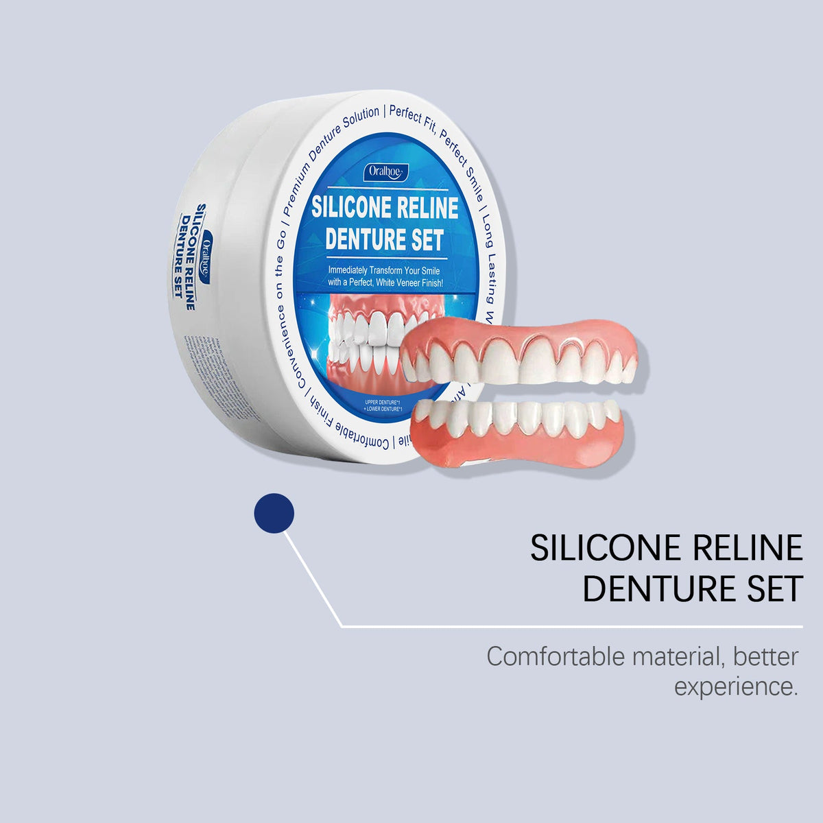 Denture Set — Instant Perfect Smile with White Veneers