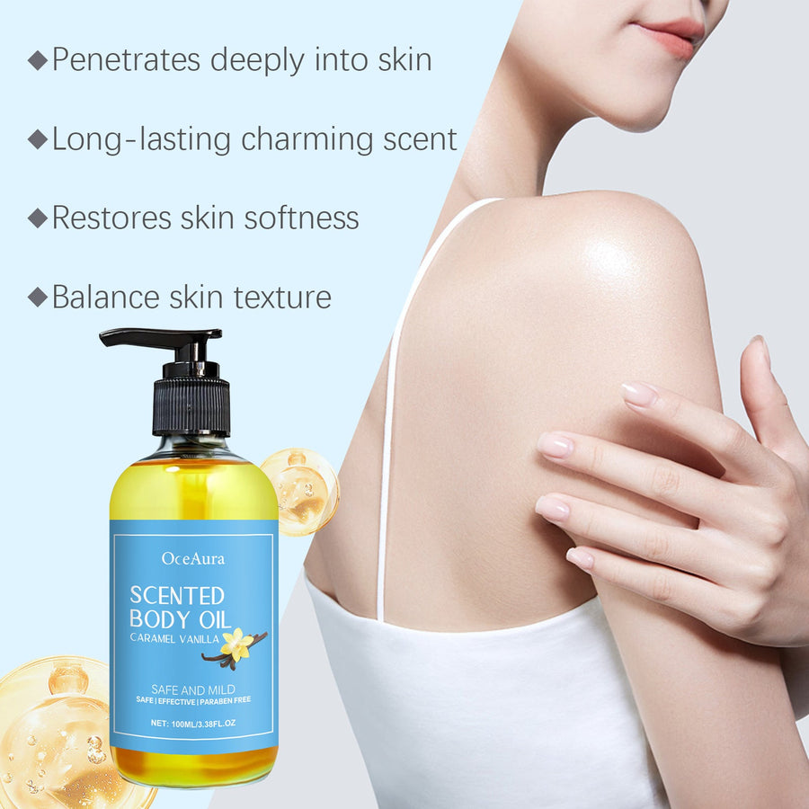 Caramel Vanilla Body Oil for Soft, Hydrated Skin