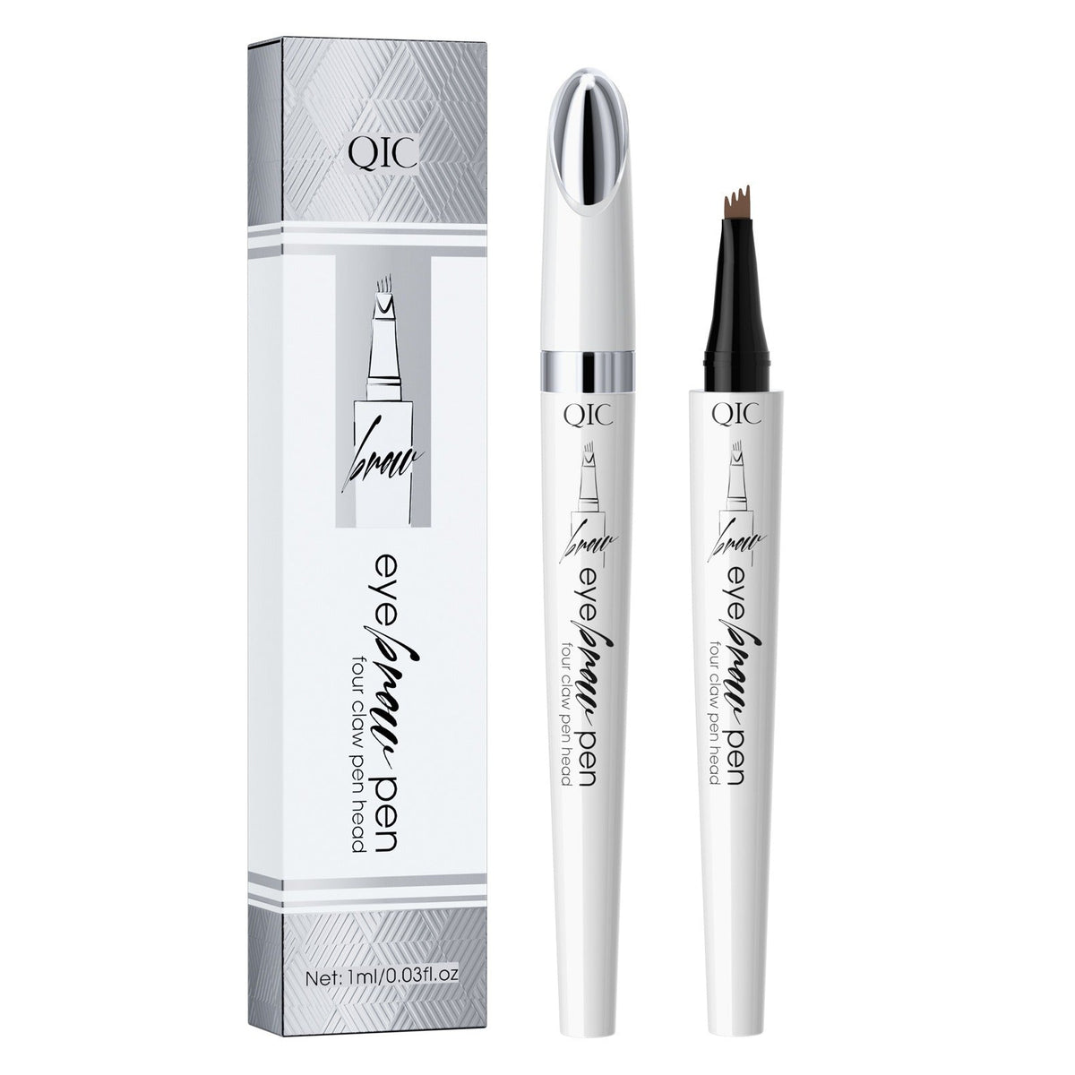Forked Eyebrow Pencil for Natural Hair-Like Strokes