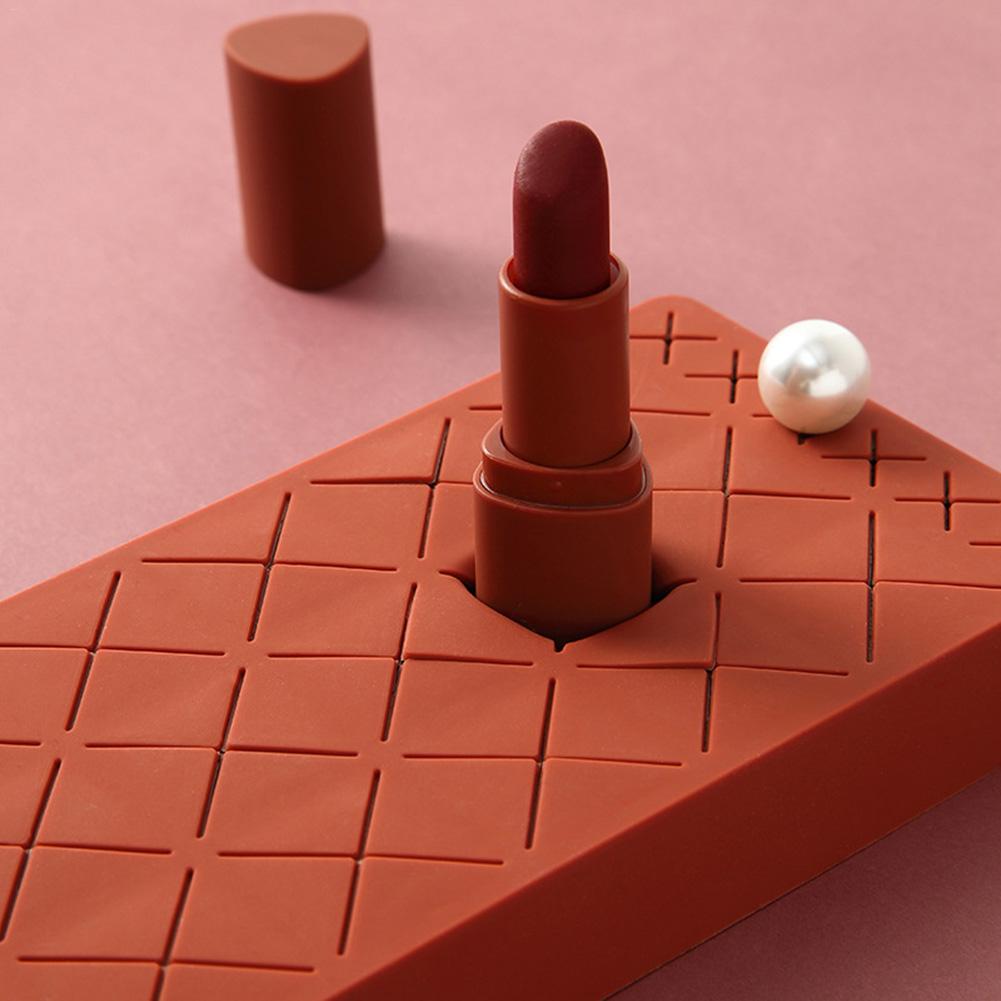 18-Grid Silicone Lipstick Organizer — Self-Sealing Makeup Rack