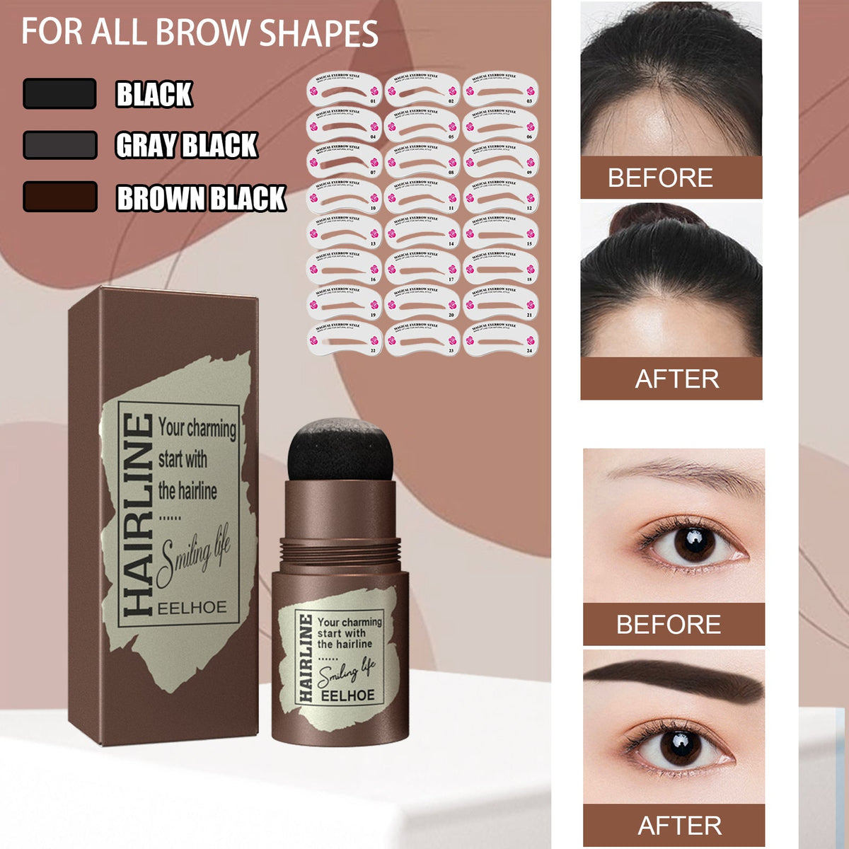 Eyebrow Stamp Kit for Fast, Natural, Symmetrical Brows