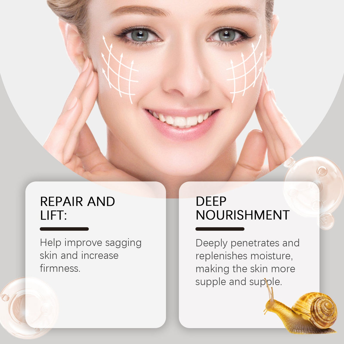 Snail Moisturizing Cream for Dry, Dull Skin Repair