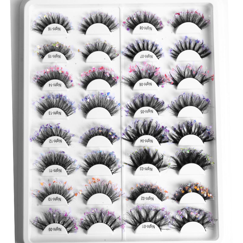 False Eyelashes: 8D Fluffy Colorful Festival Lashes