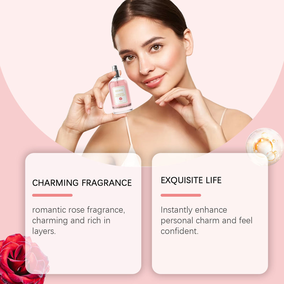 Rose Hair & Body Mist for Fresh, Memorable Floral Scent