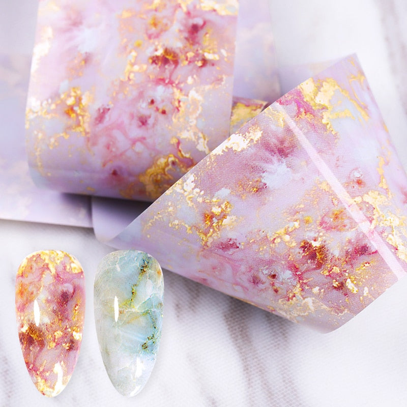 Holographic Nail Foil Transfer Stickers — 24-50 Sparkly