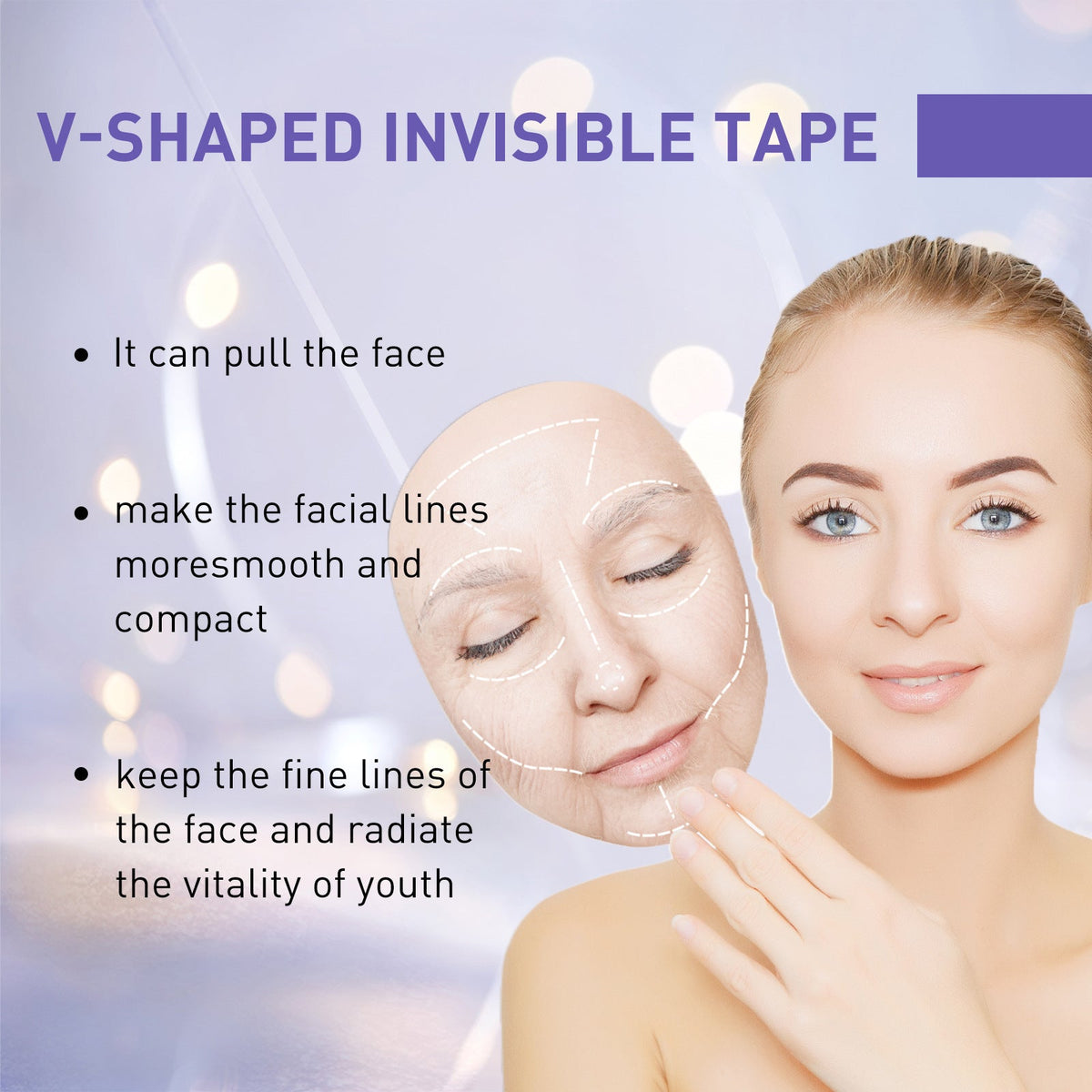 V-Shaped Face Lifting Patches for Temporary Contour
