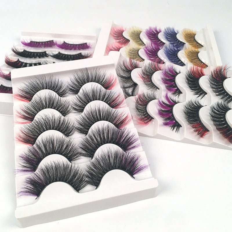 False Eyelashes for Dramatic Colorful 8D Eye Volume