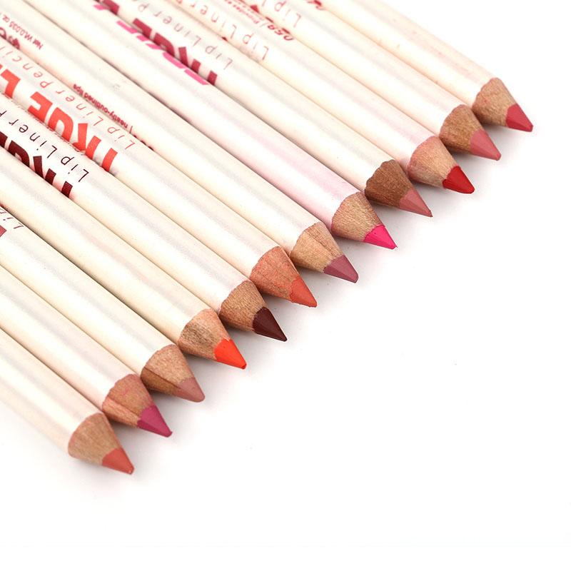 12-Color Waterproof Lip Liner Set for Defined Lips