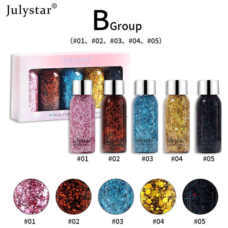 Liquid Glitter Gel Set for Face & Body Makeup Sparkle