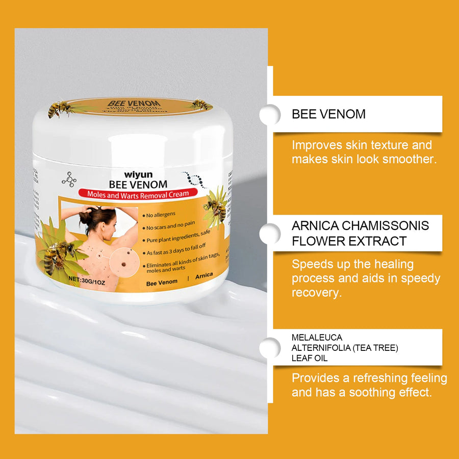 Bee Venom Wart Removal Cream — Painless Mole & Skin Tag