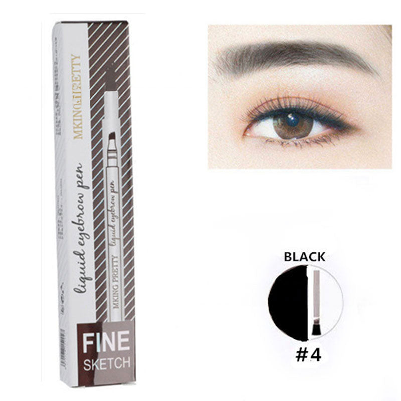 Four-Prong Eyebrow Pen for Natural Hair-Like Strokes