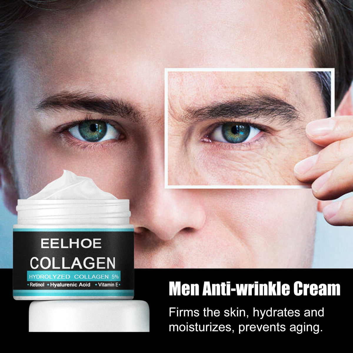 Men's Face Cream with Collagen & Retinol for Wrinkles