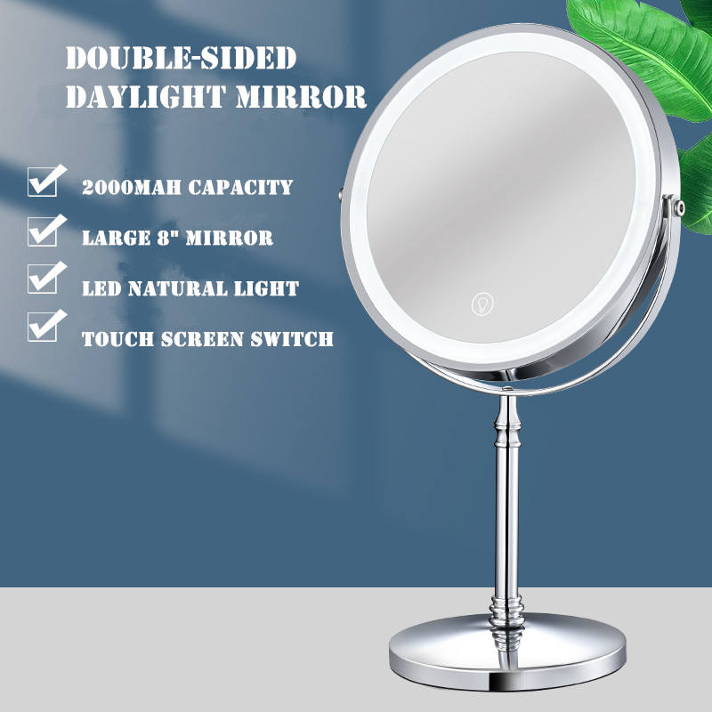 8" LED Vanity Mirror with Lights — 10X Magnification