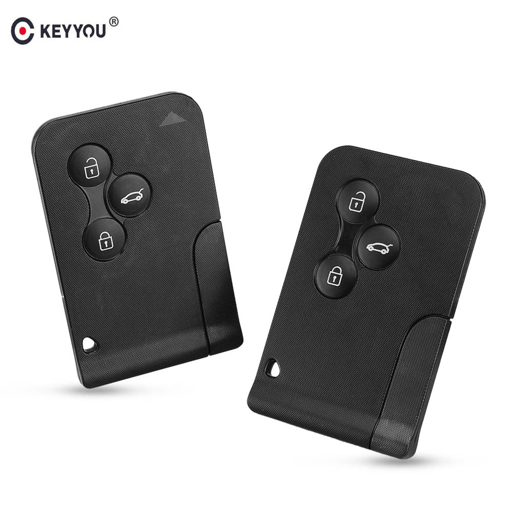 Renault Smart Card Key Fob Shell — 3‑Button Replacement