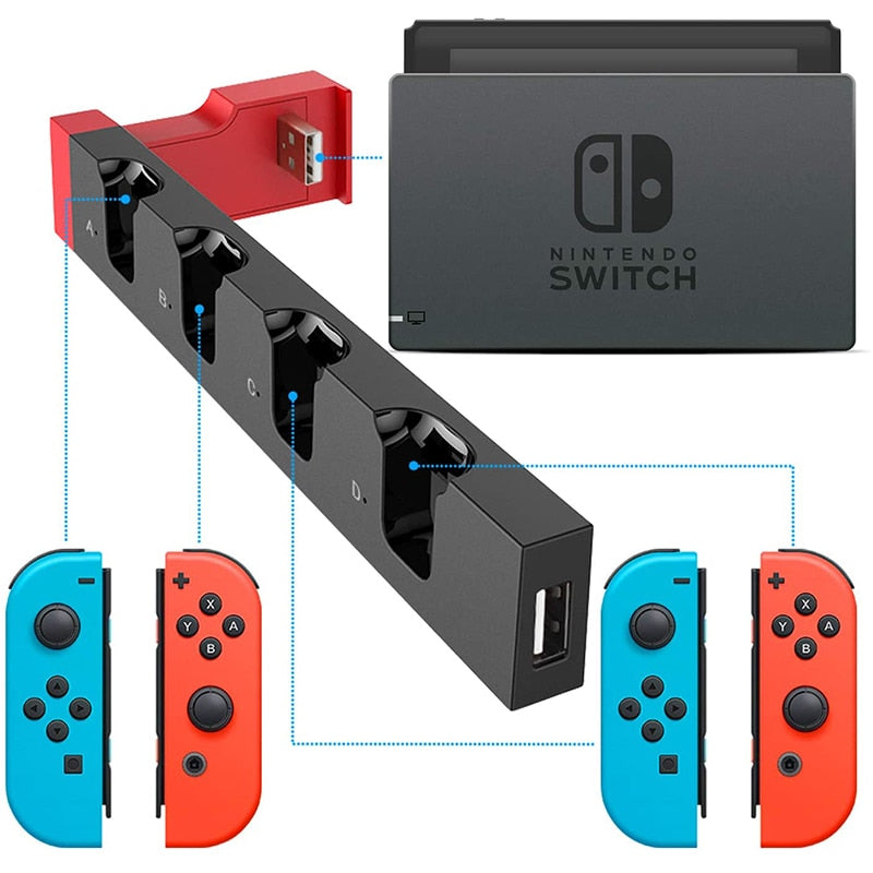 Joy‑Con Charging Dock — Charge 4 Controllers at Once