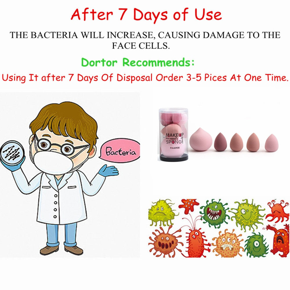 Professional Makeup Sponge Set (5-Piece) — Poreless Finish