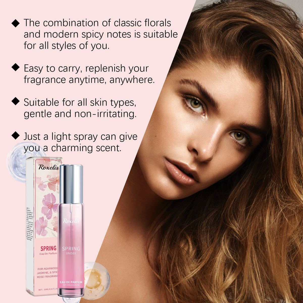 Portable Unisex Rose Perfume with Deep Woody Finish