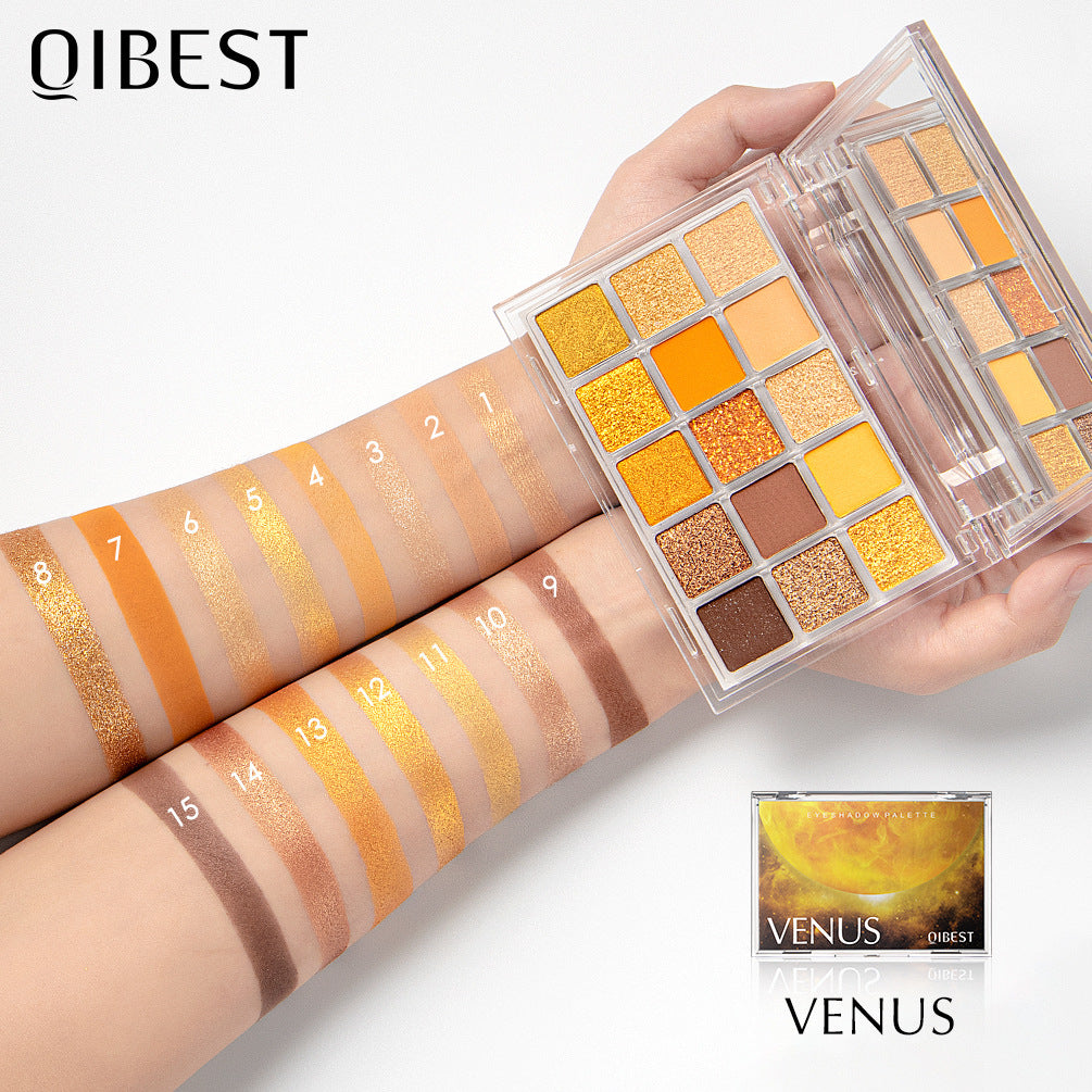 15-Color Eyeshadow Palette for Matte & Glitter Looks