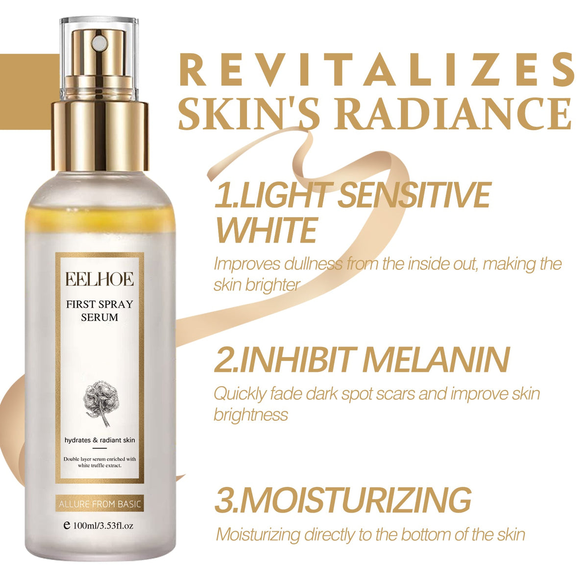 White Truffle Brightening Serum Spray for Dull, Uneven Skin