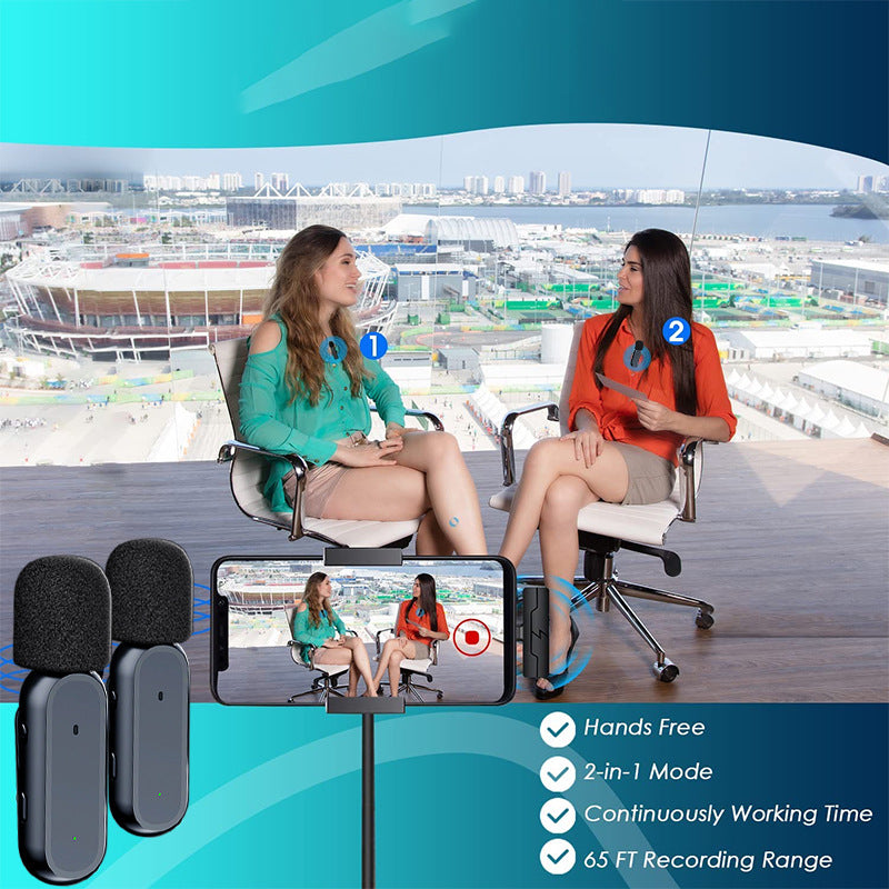 Wireless Lavalier Mic System – Dual Mic for TikTok & Live