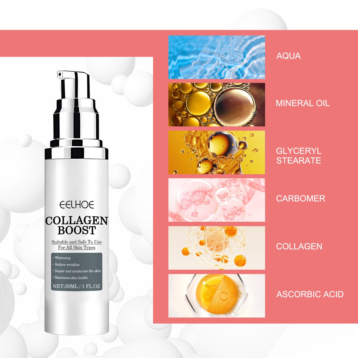Collagen Cream for Fine Lines, Firmer Brighter Skin