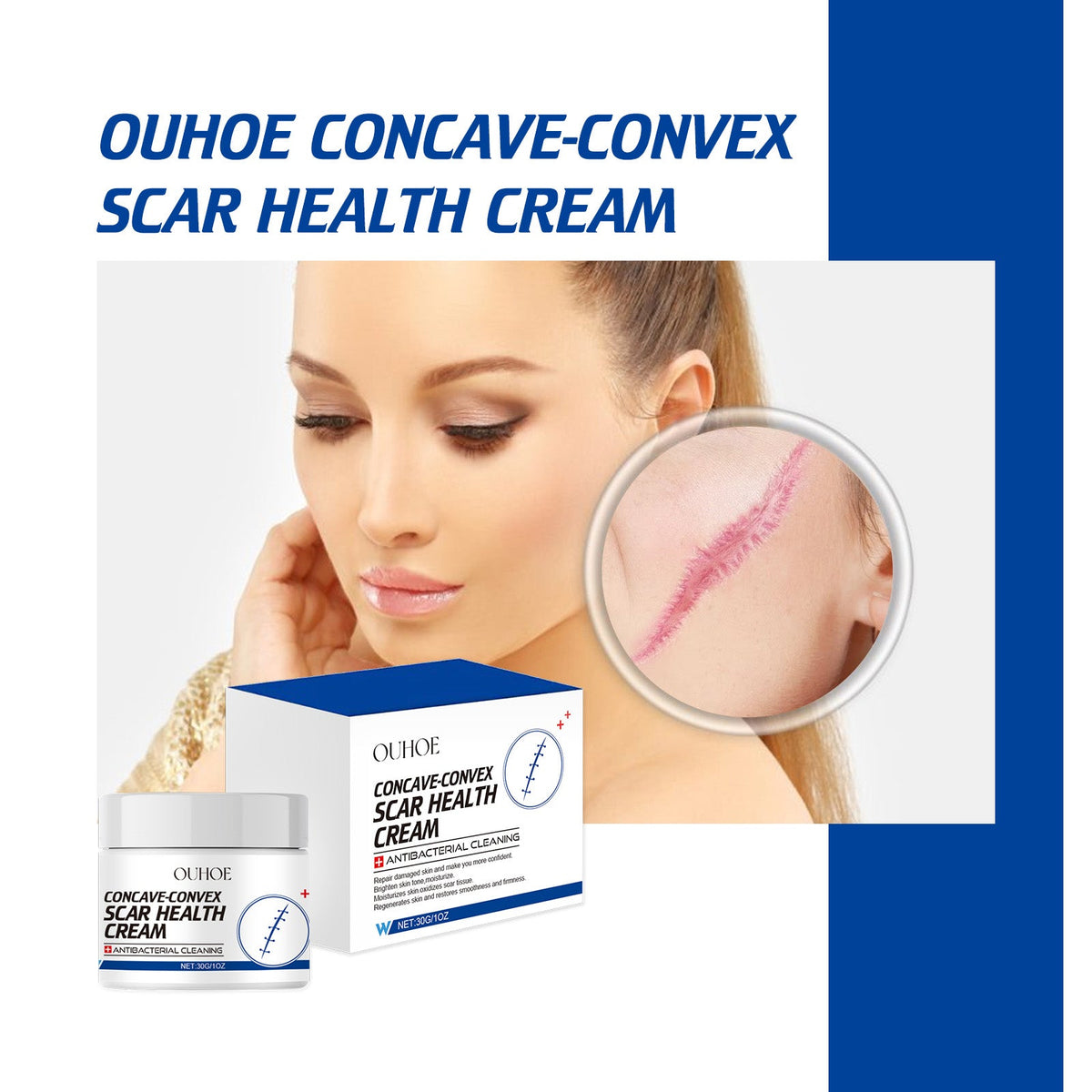 Ouhoe Scar Repair Cream, Gentle Repair Smooth Skin Fade Afte