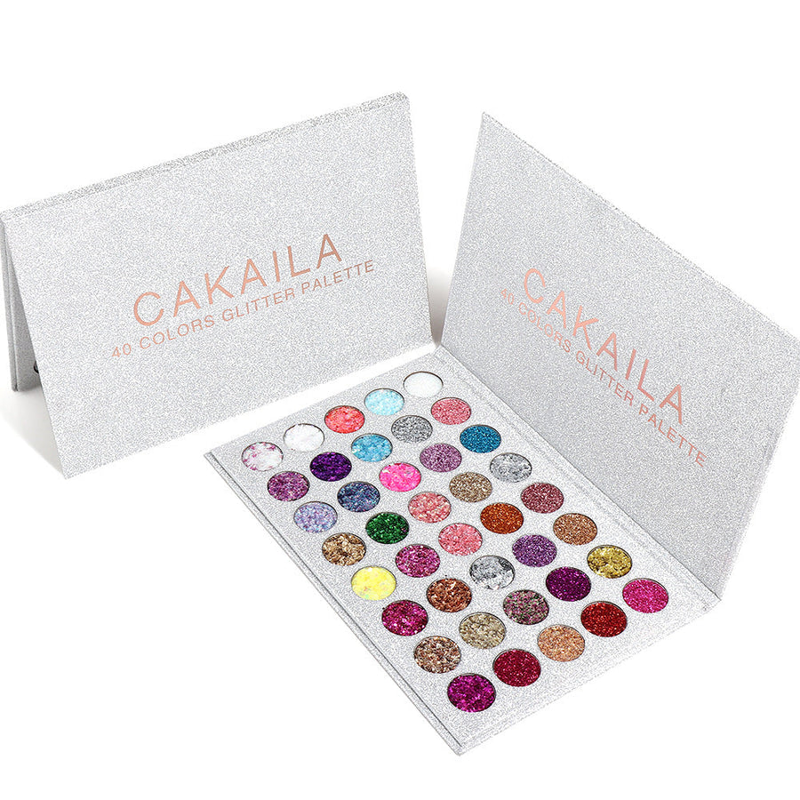 Glitter Eyeshadow Palette, 40 Color Festival Shades