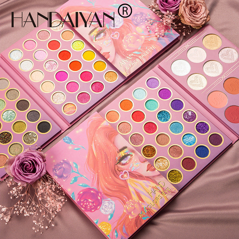 84-Color Makeup Palette for Eye, Blush & Highlight