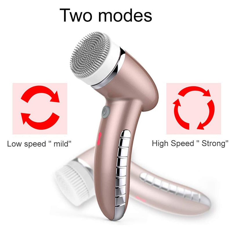 4‑in‑1 Sonic Facial Cleansing Brush — Solve Dryness, Acne
