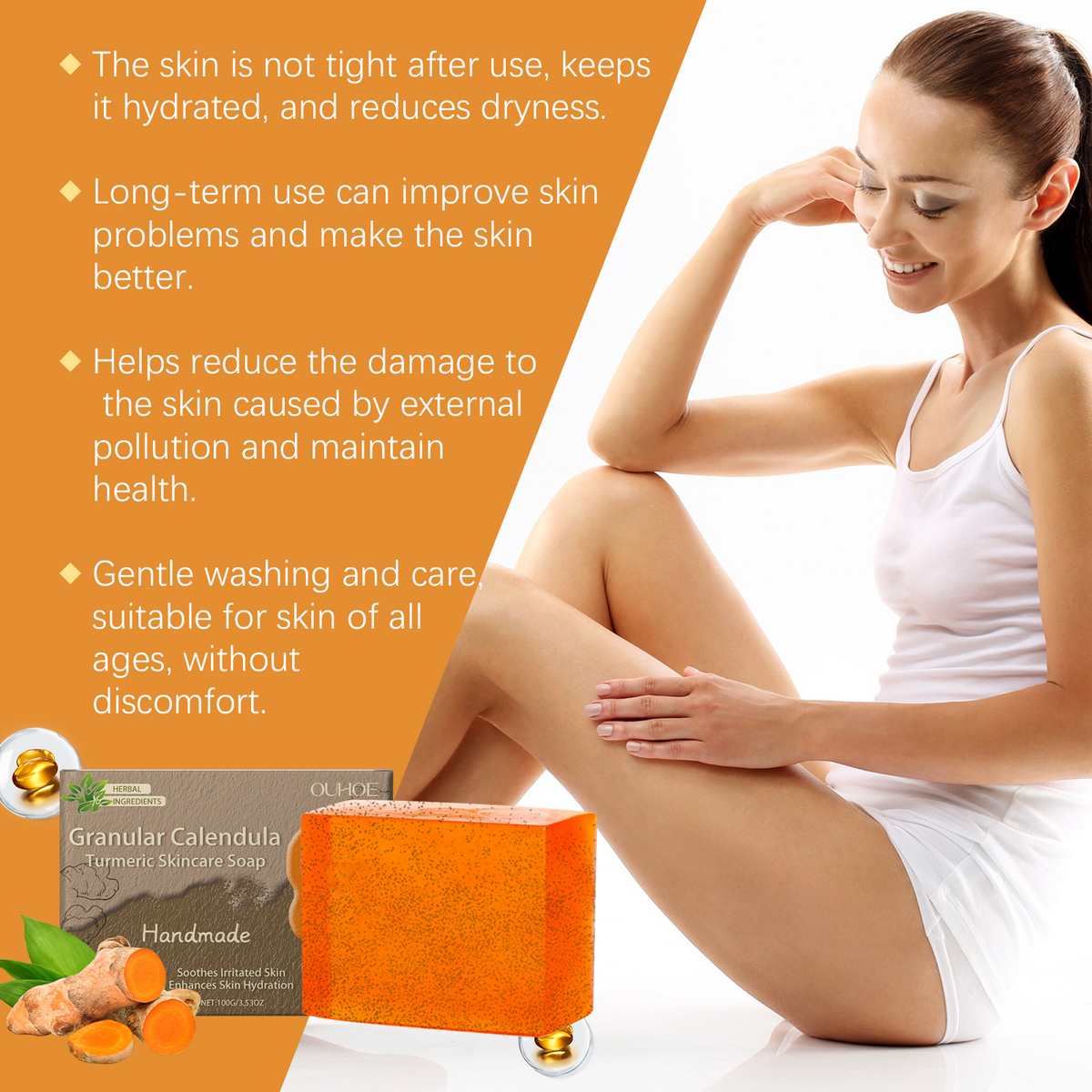 Calendula Turmeric Soap - Gentle Cleanse for Irritated Skin