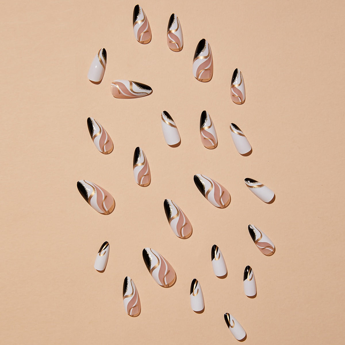 Almond Press-On Nails — Salon-Perfect Mandarin Duck Design