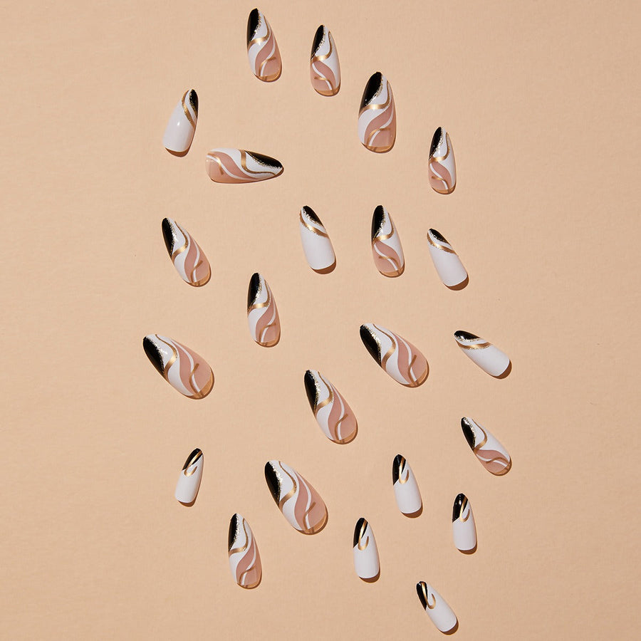 Almond Press-On Nails — Salon-Perfect Mandarin Duck Design